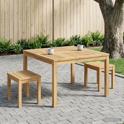 vidaXL Mesa de centro Blanco 80 x 80,5 x 45 cm Madera de Acacia Sólida (1/5)