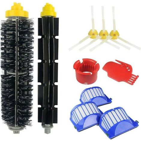 YMYNY Lot de 10 brosses latérales + 10 filtres HEPA pour aspirateur robot Lidl SilverCrest SSR 3000 A1