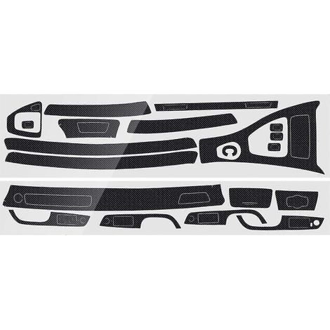 Lot de 15 autocollants décoratifs pour l'intérieur de voiture, aspect fibre de carbone brillante 5D, protection pour BMW Série 3 E90 E92 E93 (2005-2012) (1/4)