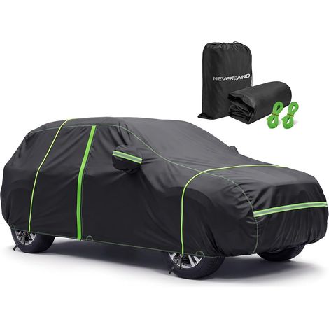 6000PA 6-Layer PEVA Waterproof Car SUV Tarpaulin Black Cotton Driver's Zip, Reflective Strips, Windproof, UV Protection, Compatible 2008 (1/5)
