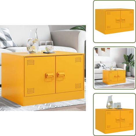 Table basse Jaune moutarde 67x50x44 cm acier - Table Basse - Table D'appoint - Meubles Salon - Mobilier Moderne - Table Couleur Jaune (1/5)