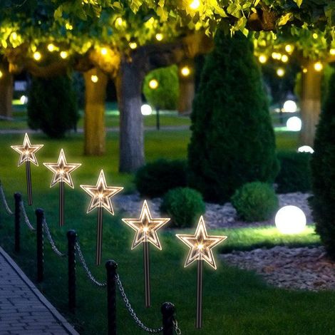TolleTour 5 stelle di Natale a LED bianco caldo con timer 6/18 ore, 36 cm (1/5)