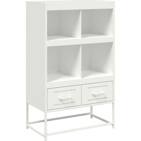 Maison Exclusive - Buffet haut blanc 68x39x111,5 cm acier (1/5)