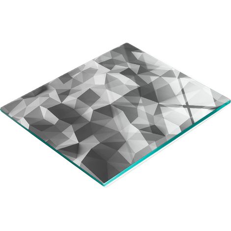 Tabla de cortar de cristal para cocina con gráficos de triángulos abstractos 60x52 cm (1/5)