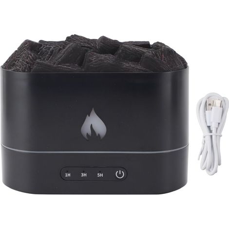Diffuseur d'arôme volcanique 7 couleurs lumières brume fine flamme simulée minuterie intelligente réservoir de 250 ml humidificateur de chargement USB super silencieux pour chambre à coucher no (1/5)