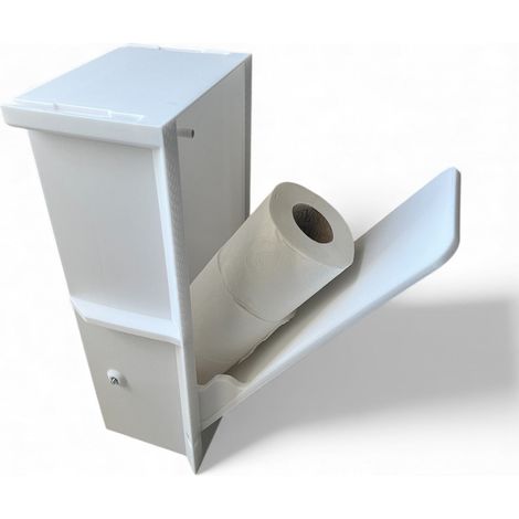 Rangement 3 Rouleaux Papiers Toilettes Encastrable à Carreler Outillage Carreleur 2.0 Blanc