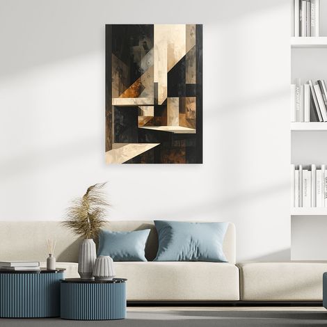Wandbild Moderne Abstraktion in Gold und Schwarz 60x90 (1/4)