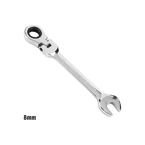 Clé à cliquet double usage avec tête mobile, outil d'entretien durable et facile à utiliser pour voitures et motos (8 mm) (1/5)