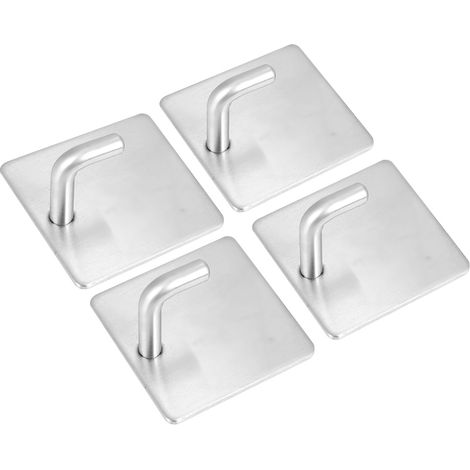 Porte-Serviettes Mural Acier Inoxydable 304 Adhésif Sans Perçage Pour Salle De Bain Et Cuisine Lot De 4 (1/5)