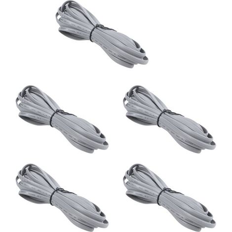bandes de plastique gris, câble téléphonique plat RJ11 mâle-mâle 6P6C, 5 mètres (16 pieds).