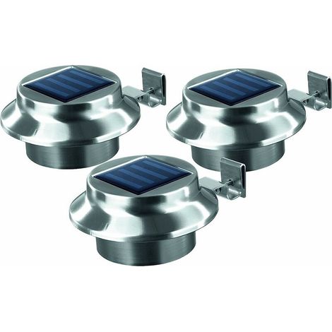 Solar-Zaunleuchte, Zaunleuchte, Flurleuchte, 3-LED-Spülbeckenleuchte, Solar-Wandleuchte, 3er-Pack (1/5)