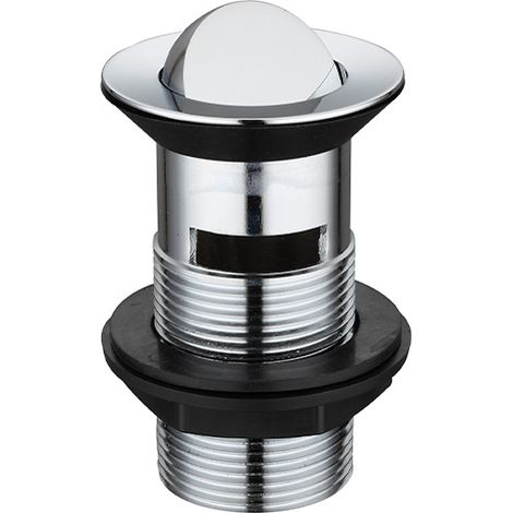 Bonde de lavabo en laiton avec clapet rotatif 75 mm sans trop plein, chromé (1/4)