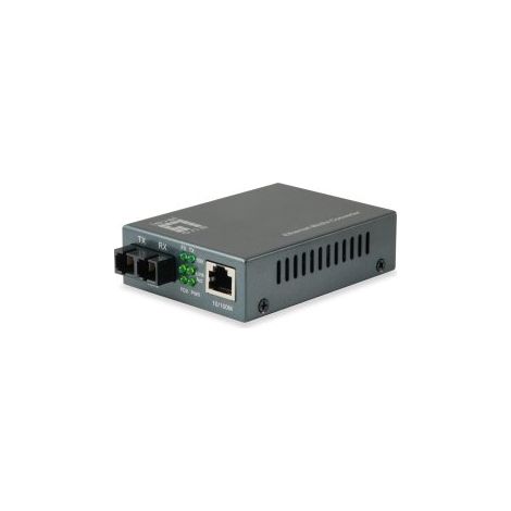 CONVERTIDOR FIBRA LEVEL ONE FVT-1104 RJ45 ETHERNET A FIBRA MONOMODO SC 60KM