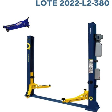 EQT – Cric rouleur 2/3 tonnes – Pont élévateur 2 colonnes 4 tonnes – Charge maximale 4T – Hauteur levée 1,8m – Pour chantiers humides