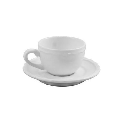Tazzina da caffè Juliet bianca con piattino (kit da 10)