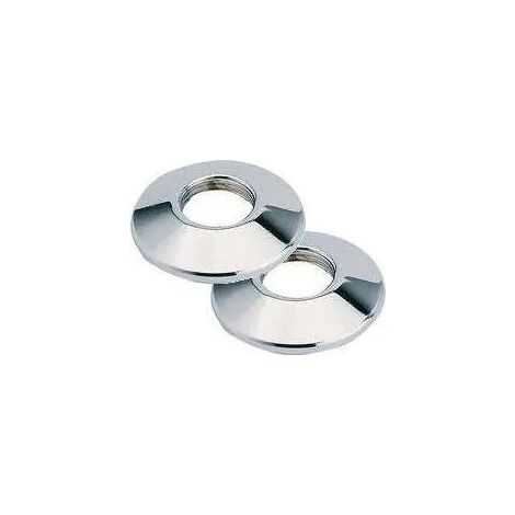 Riquier – Rosace chromée bombée à visser 20x27 mm – Diamètre extérieur 60 mm – Finition élégante pour plomberie – Lot de 2 pièces (1/3)