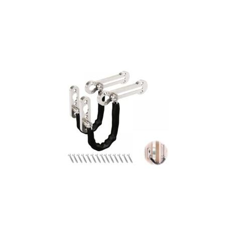 2PC Chaînes à Verrouillage de Sécurité Porte Anti-vol de Verrou de Chaîne d'acier Inoxydable Chaîne de Garde de Loquet de Porte Chaîne de Porte Verrou de Sécurité pour Famille Hôtel Appartement (1/4)