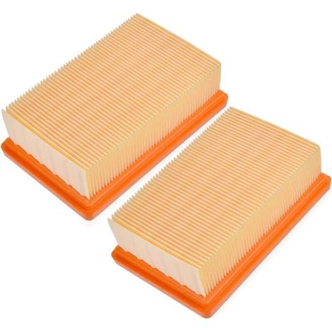 Lote de 2 filtros planos plisados para Kärcher 2.863-005.0, filtros para aspiradoras Kärcher WD4, WD5, WD6, MV4, MV5, MV6, filtros de repuesto, cada uno para aspiradoras Kärcher