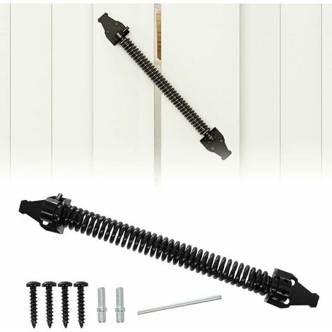 Ferme-porte à ressort 14", ferme-porte automatique réglable en métal, ressort de fermeture noir (360 mm) (1/5)