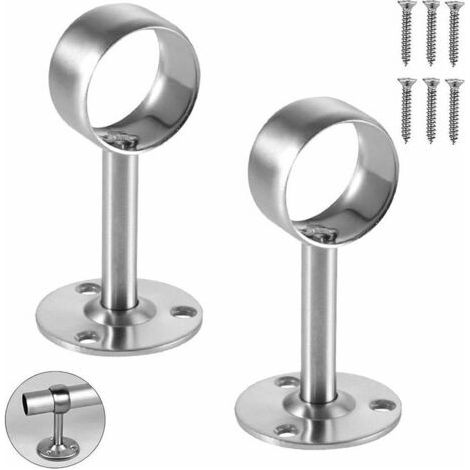 Support de tringle à rideaux fixé au plafond, en acier inoxydable résistant à la corrosion, avec une capacité de charge de 100 kg, méthode de fixation réglable, convient aux armoires et placards. (1/4)