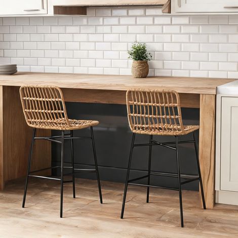 Tabouret de bar madera Natural en pE Acero 43 x 56 x 101 cm (1/5)