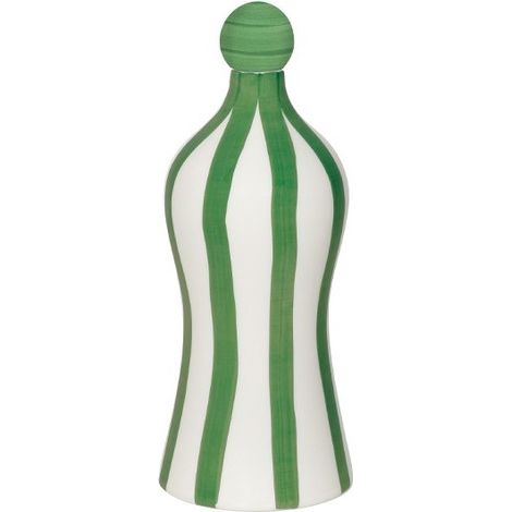 Lido Bouteille en céramique rayée Vert Zafferano
