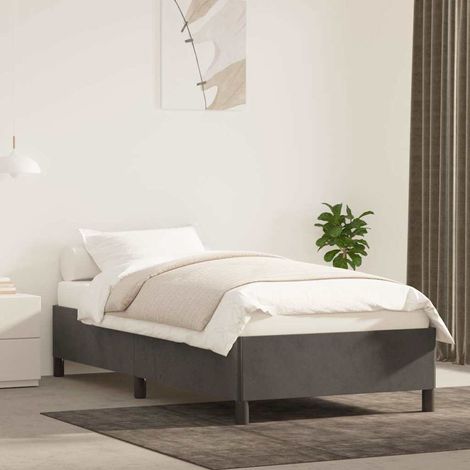 Estructura de cama sin colchón terciopelo gris oscuro 90x200 cm (1/5)