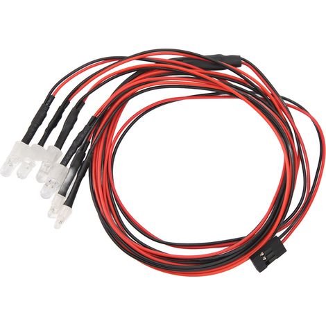 Kit d'éclairage universel pour voitures RC (6 LED blanches, rouges et bleues) compatible avec HSP, Redcat, Axial SCX10, D90 et HPI. (1/5)
