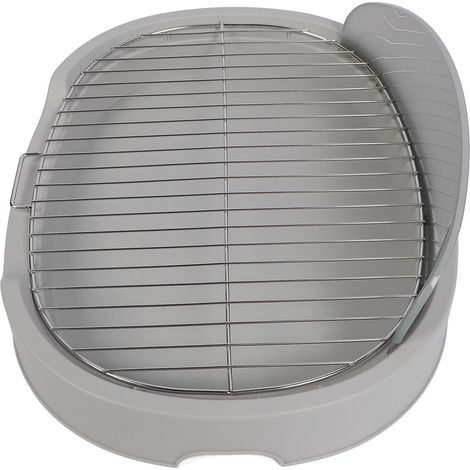Toilettes d'entraînement pour chiens, avec pot mural anti-éclaboussures, support pour coussinet de pipi, déflecteur Portable, bac à litière pour petits et moyens gris (1/5)