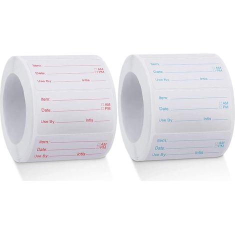 2 Rouleaux 1000 Pièces Autocollants Alimentaires Amovibles, Auto-Adhésif Amovible Étiquettes Autocollantes pour Confiture pour La Maison Ou Le Restaurant En Conserve (2 Couleurs) (1/5)