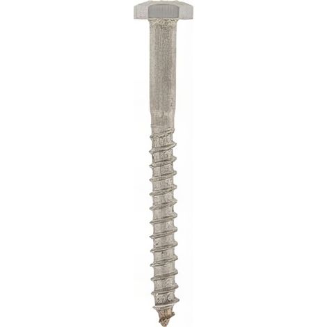 Tirefond bois tête hexagonale 8 x 150 mm INOX A4 - Boite de 50 pcs - Fixtout TIR08150A4