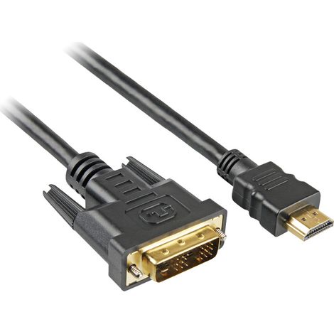 Câble vidéo - Sharkoon - HDMI vers DVI-D - 3m - Noir - Connecteurs mâles (1/2)
