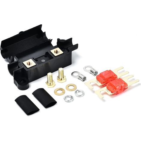 Porte-Fusible 12V 50A avec 2 Fusibles à Lame - Anti-Éclaboussures pour Voiture, Camion, Bateau (1/5)