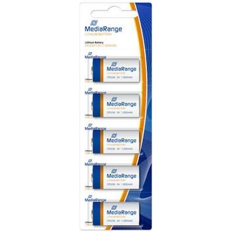 MEDIARANGE Piles Lithium CR123A - 3V - Lot de 5