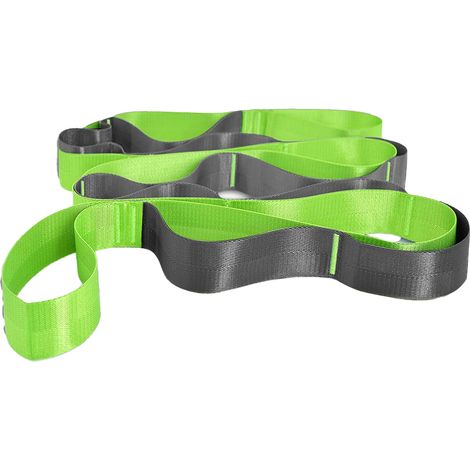 Sangle élastique non élastique avec boucles - pour le sport, la physiothérapie et la rééducation, verte (1/4)