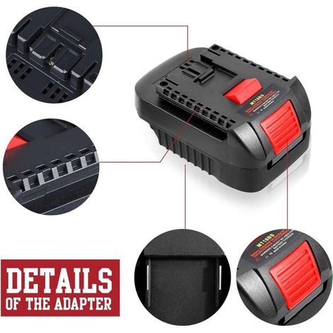 DM18BS Adaptateur pour outil professionnel Bosch GBA pour Dewalt 20 V et Milwaukee 18 V Adaptateur de batterie Convertisseur (pas PBA) (1/3)