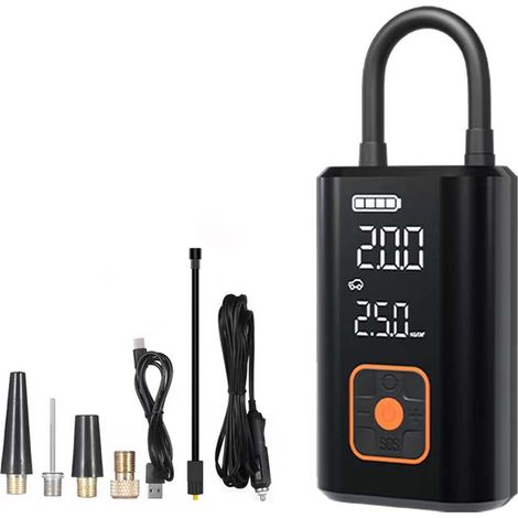 Compresseur d'air portable, mini pompe électrique 4000 Ah, pompe à vélo électrique 150 PSI, compresseur avec affichage numérique LED (1/5)