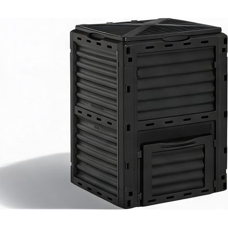 Composteur 300L avec 48 grilles de ventilation negro en PP (1/5)