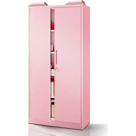 Armoire de bureau à domicile JAN, 900 x 1850 x 400 mm, Fresh Style: rose poudré