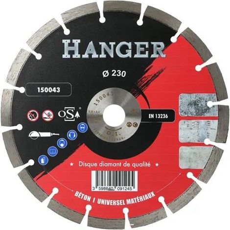 Hanger 150043 Disco de diamante para hormigón 230 mm segmento 10 mm