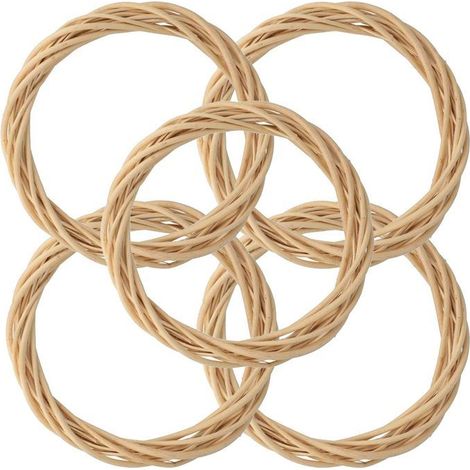 5 couronnes décoratives en osier 25 cm (1/2)