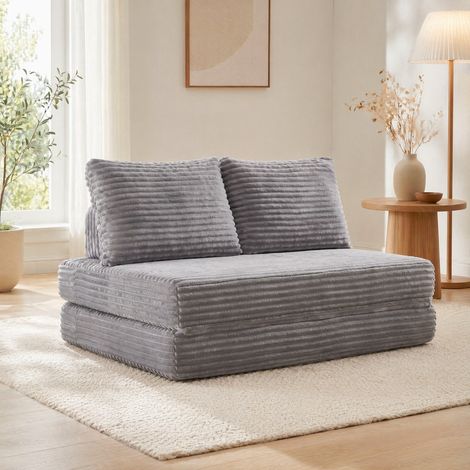Sofá cama, en tela, gris claro (1/5)