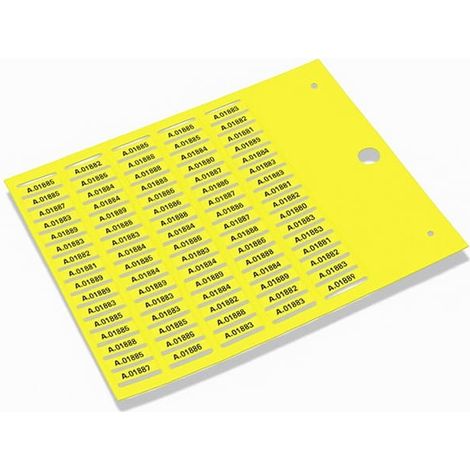 Targhetta segnacavo su scheda per tubetti PMF 4x10mm gialla halogen free