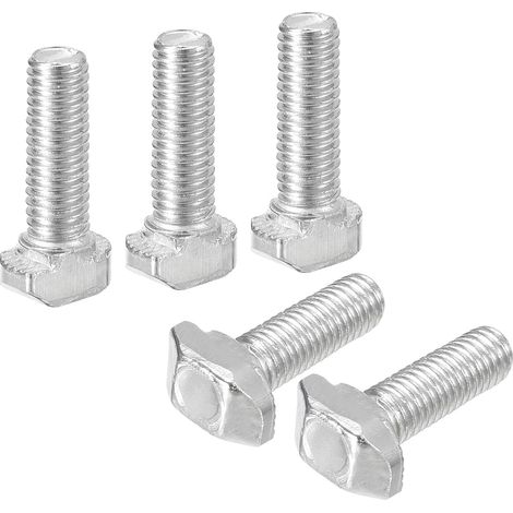 Boulons En T Acier Carbone Nickelé M5 x 16mm Argent 20Pcs (1/5)