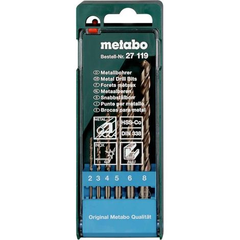 Metabo - Juego de 6 brocas HSS-Co para metal 627119000