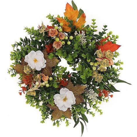 40cm-couronne Rustique En Eucalyptus Colore Festival De La Moisson Rable Scne De Baies Dcoration De Porte Couronne De Vacances (1/5)