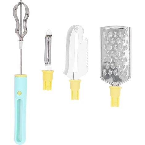 TRADE SHOP - Set 4 Utensili Da Cucina Sbattitore Uova Coltello Per Scavare Grattugia Multifunzionale - (1/5)