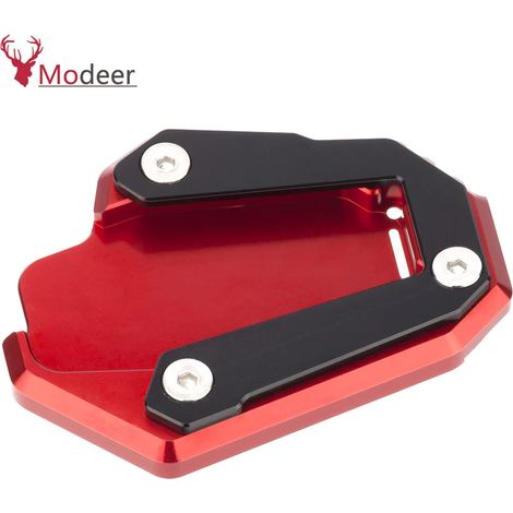 (SANS LOGO ROUGE NOIR) Compatible avec Ducati Monster 1200, 1200S, 1200R et 821 Monster. Nouvelle béquille latérale, plaque de protection, extension de repose-pied, support de béquille latérale MaxPow (1/4)