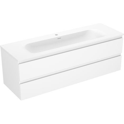 Mexen Orio armario de ba帽o 140 cm con lavabo Vela, 2 cajones, blanco mate - 91A10-14047-2-BFF01-W23M01 (1/5)