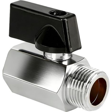 Mini brass ball valve, internal and external threads, mini ball valve, mini guillotine valve, threaded fitting (G3/8"). (1/5)